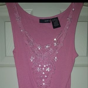 MIXIT Pink Tank Top with Beading